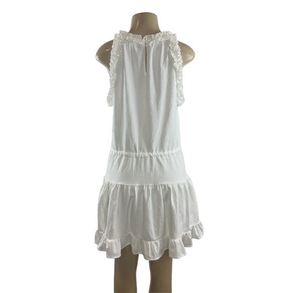 Sundays Larissa Dress Size L White Sleeveless Ruffled Drawstring Anthropologie - Picture 8 of 11